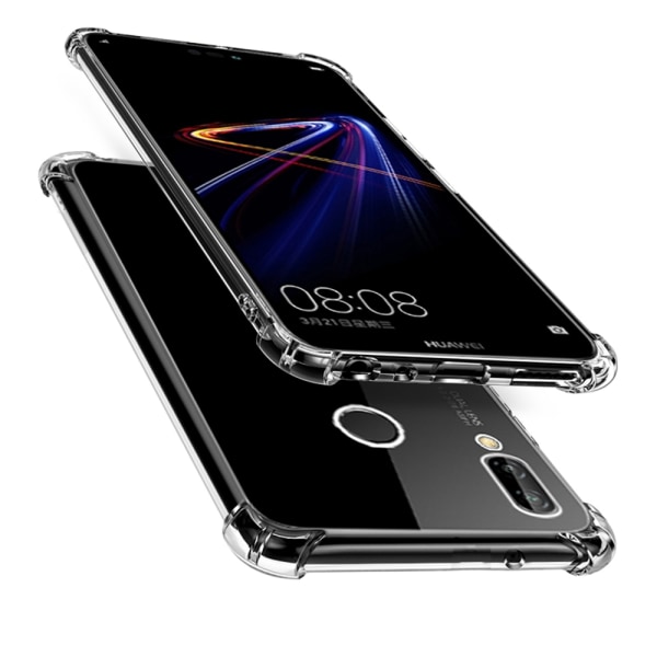 Huawei P20 Lite - Floveme erittäin paksu kulmasilikoninen suojus Transparent/Genomskinlig
