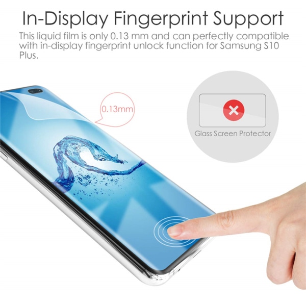 Näytön suojakalvo (HuTech) ETU - Samsung Galaxy S10 Plus Transparent/Genomskinlig