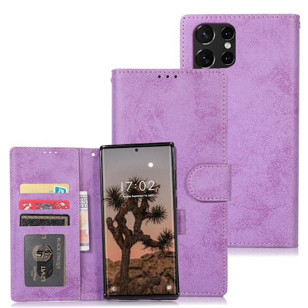 Samsung Galaxy S23 Ultra - Stilsäkert Praktiskt Plånboksfodral Brun