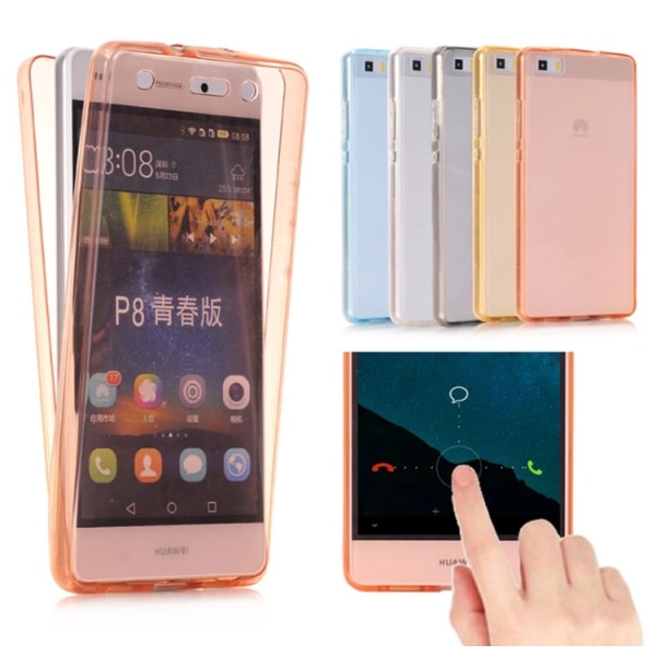 Huawei P10 - Dobbeltsidet silikone etui med TOUCH FUNKTION Rosa