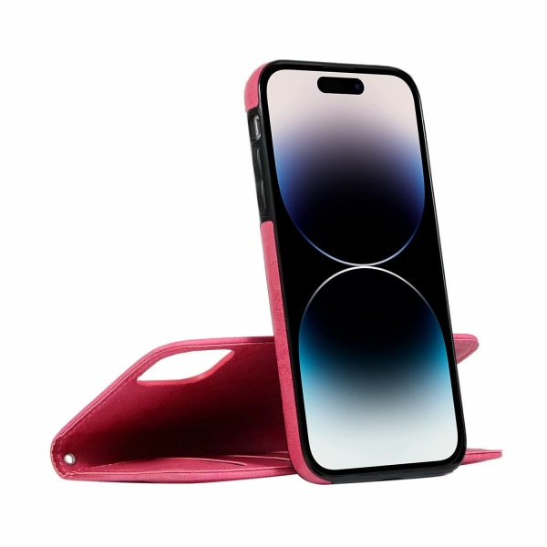 iPhone 15 - Smart pungetui med 3 kortlommer Red