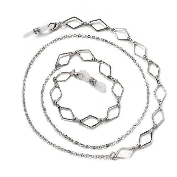 Elegant Glasögon-Kedja (Senilsnöre) Silver Kristall