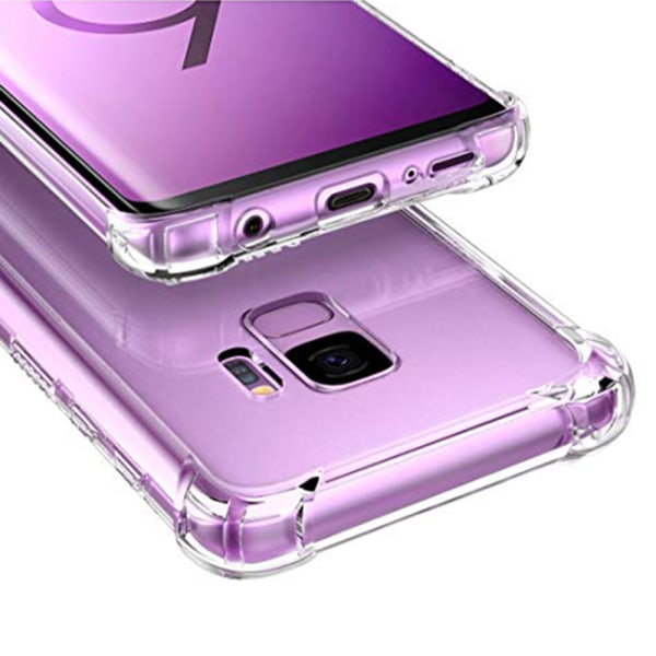 Samsung Galaxy S9 - Kraftfuldt cover med kortholder Transparent/Genomskinlig