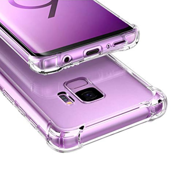 Samsung Galaxy S9 - Kraftfuldt Etui med Kortholder Transparent/Genomskinlig