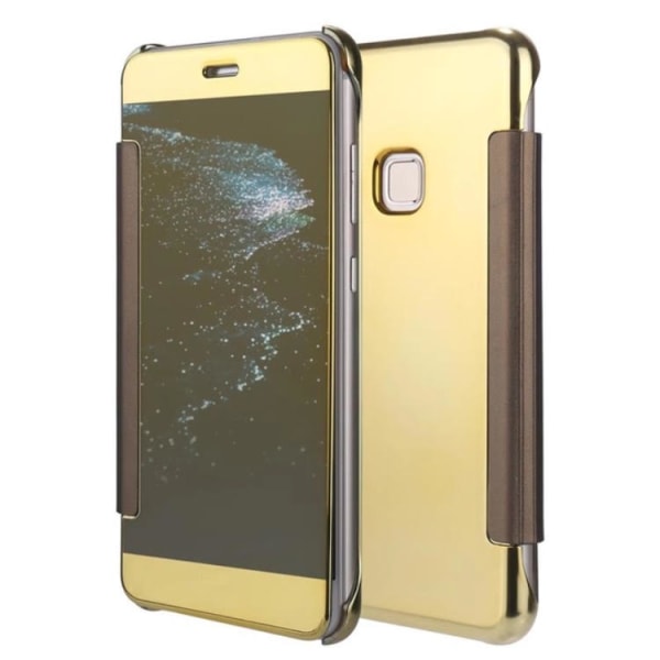 FLOVEMES Smarta Clear-View Fodral - Huawei P8 Lite Guld