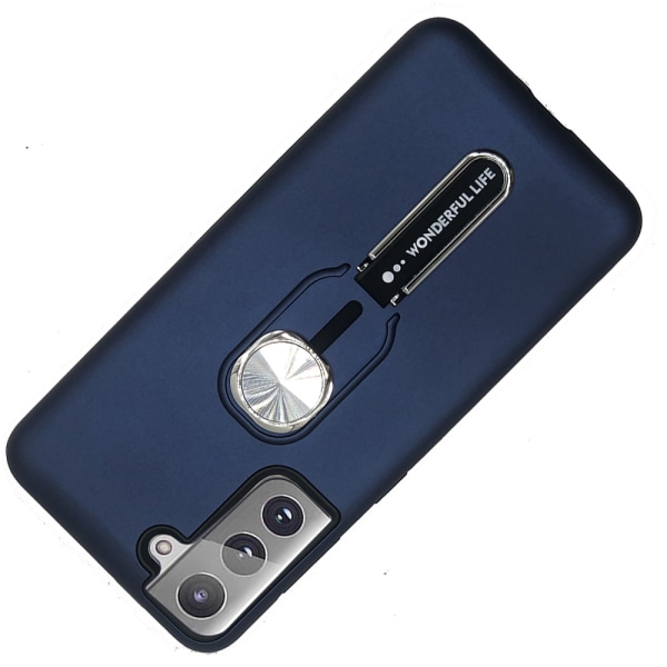 Praktisk beskyttelsescover med stativ - Samsung Galaxy S21 Plus Blå