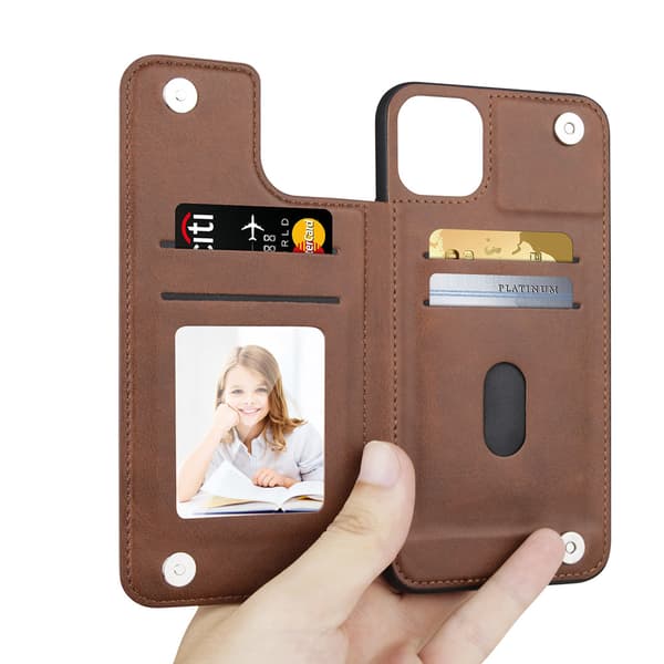Elegant Cover med Kortholder HANMAN - iPhone 13 Pro Svart