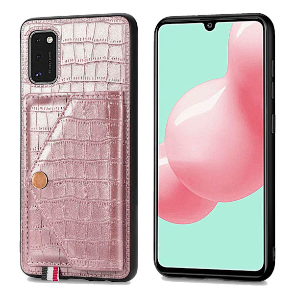 Samsung Galaxy A41 - Genomtänkt Skal med Kortfack Grön