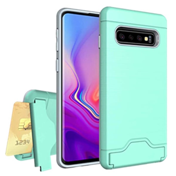 Samsung Galaxy S10 - Cover med kortrum Grön