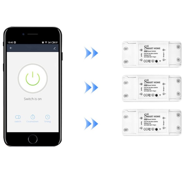 Praktisk WiFi Smart Light Switch Trådløs fjernkontroll Vit