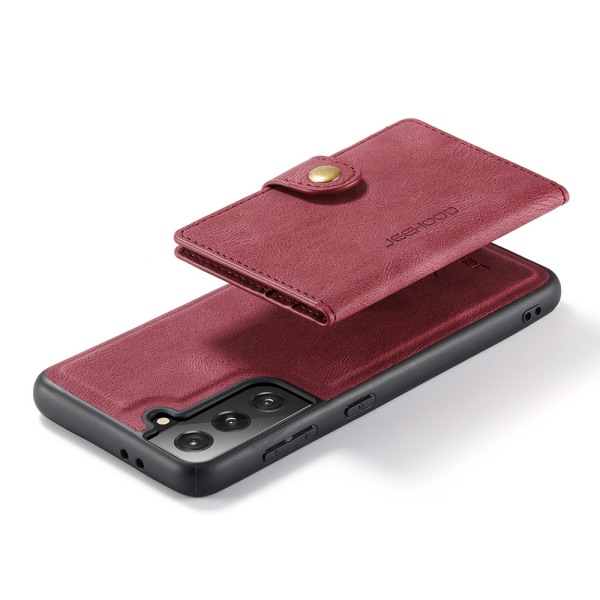 Smart Skal med Korthållare - Samsung Galaxy S21 Röd