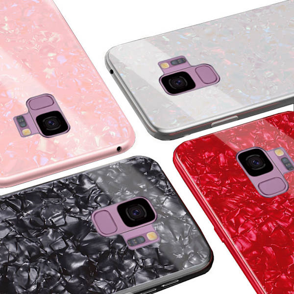 Kraftfullt Skyddande Marmor Skal - Samsung Galaxy S9 Svart