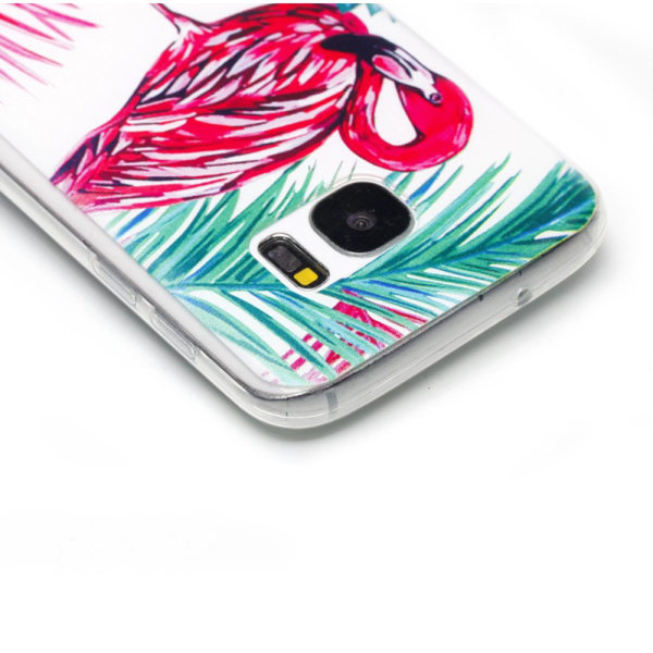 Deksel i retrodesign (Palm Flamingo) til Samsung Galaxy S7 Edge