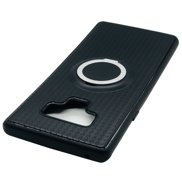 Silikonskal i Carbonfinish (Ringhållare) Samsung Galaxy Note 9 Grå