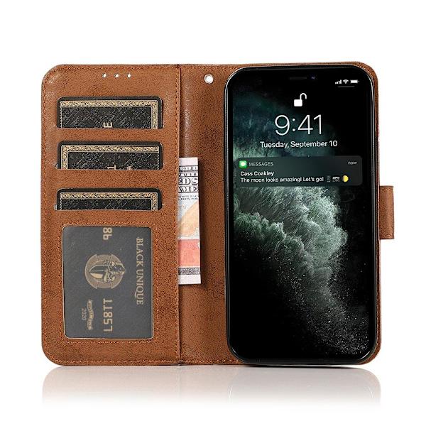 Stilren Dobbelfunksjons Lommebokdeksel - iPhone 12 Pro Max Brun