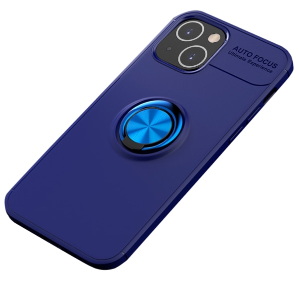 Glatt deksel med ringholder - iPhone 13 Mini Blå