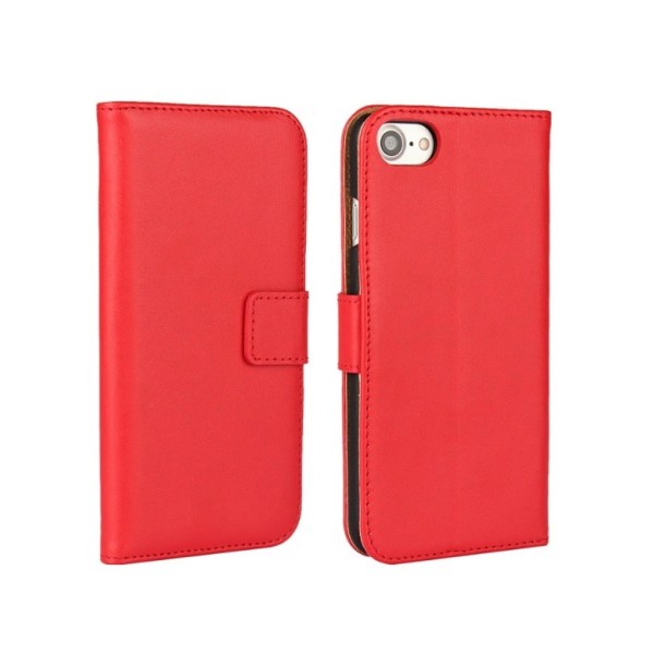 Stilig Praktisk VINTAGE Lommebokveske i skinn iPhone 7 PLUS Röd