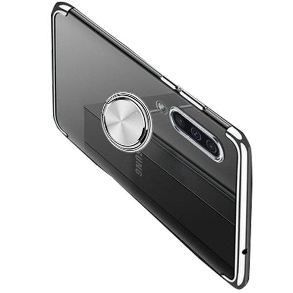 Samsung Galaxy A70 - Eksklusivt silikonecover med ringholder Blå
