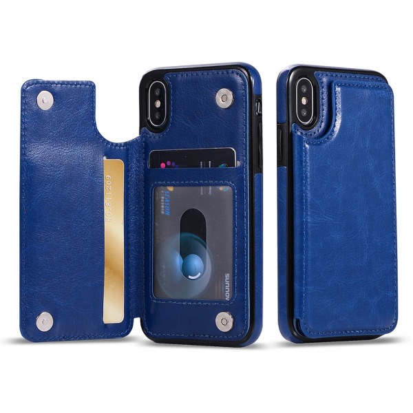 iPhone XR - M-Safe deksel med lommebok Marinblå