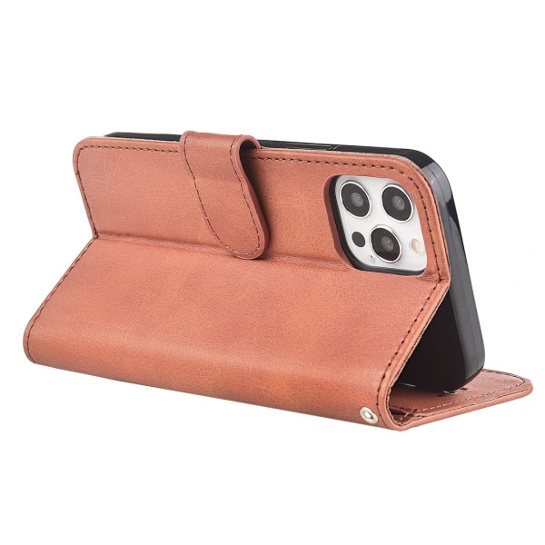 Elegant Smooth Wallet Case (FLOVEME) - iPhone 14 Grå