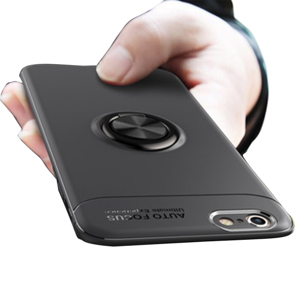 Vankka suojakuori sormustelineellä iPhone SE 2020:lle Svart/Rosé