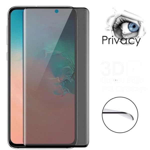 3-PACK Näytönsuoja Anti-Spy 3D 0,3mm Samsung Galaxy S22 Ultra Svart