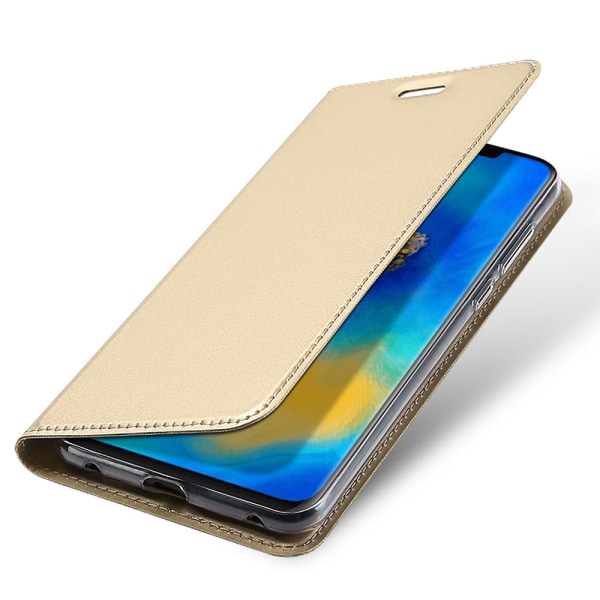 Huawei Mate 20 Pro - Elegant Fodral med Kortfack Guld