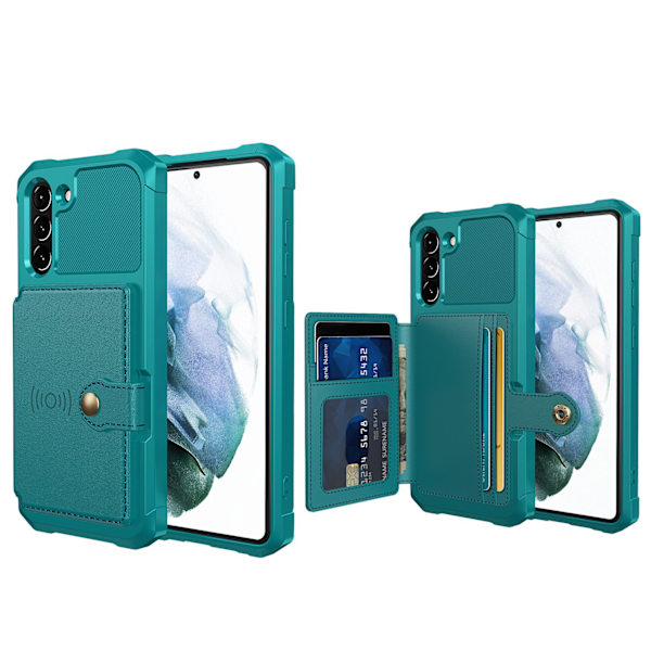 Smart og smidigt cover med kortholder - Samsung Galaxy S21 FE Blå