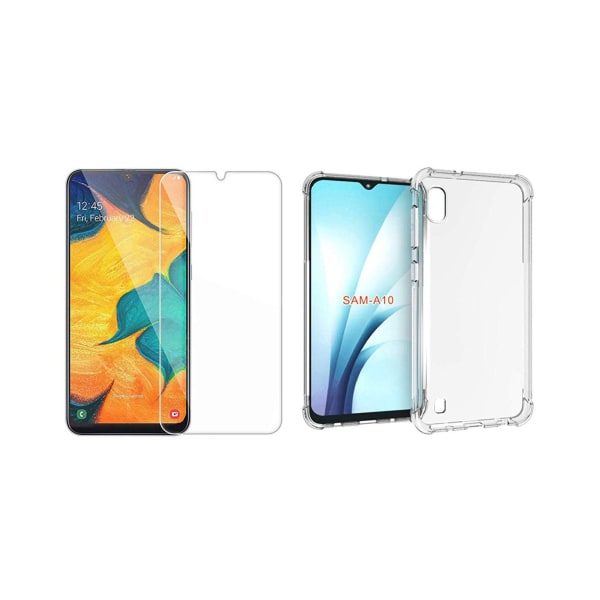 Stötdämpande Silikonskal med Skärmskydd Samsung Galaxy A10 Transparent