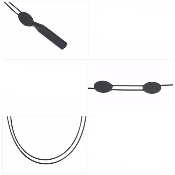 Smidigt Justerbart Glasögons Snöre Svart No 1 Vuxen Snöre 23cm-35cm