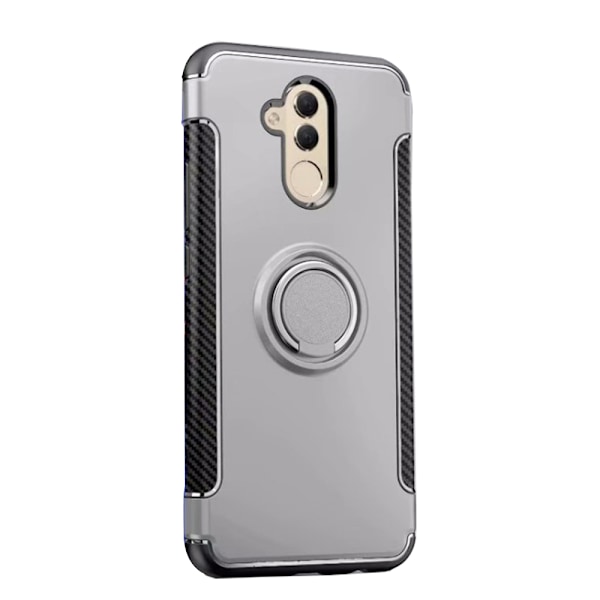 Huawei Mate 20 Lite - Robust Skyddsskal med Ringhållare Silver