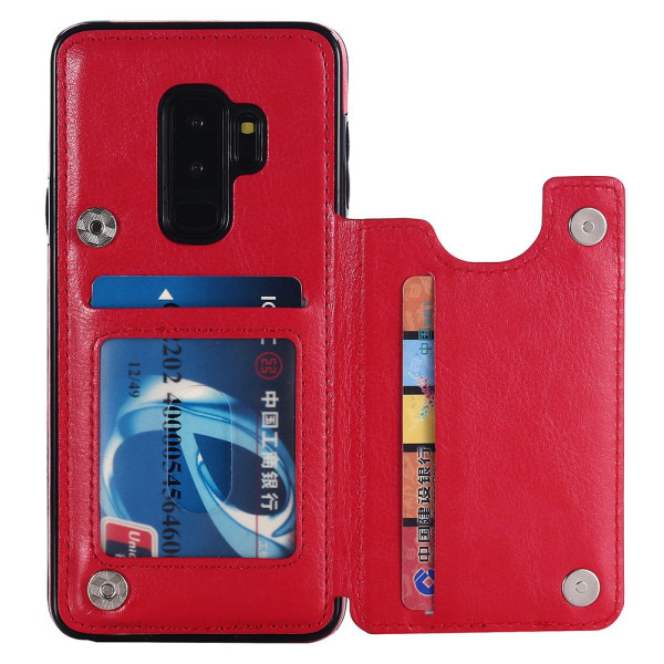 Praktisk veske med kortrom Samsung Galaxy S9+ (Nkobee) Röd
