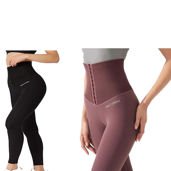 Mjuka Hög Kvalitets Sport Yoga Leggings Hög Midja Röd XL