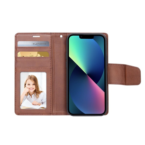 Praktiskt 2-1 Plånboksfodral - iPhone 14 Plus Brun