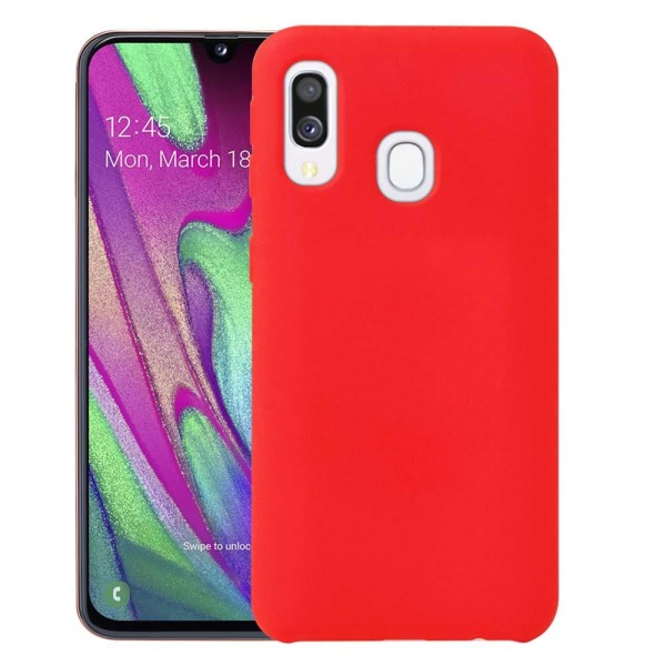 Samsung Galaxy A40 - Stødabsorberende silikone cover MATT Röd