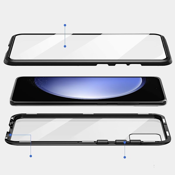 Samsung Galaxy A15 4G/5G - Magnetiskt Dubbelsidigt Skal Svart