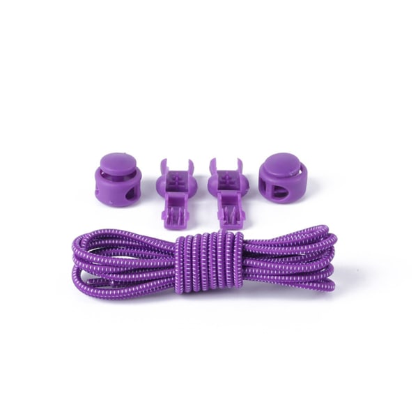Praktiske elastiske snørebånd med snøre (flere farver) Lila
