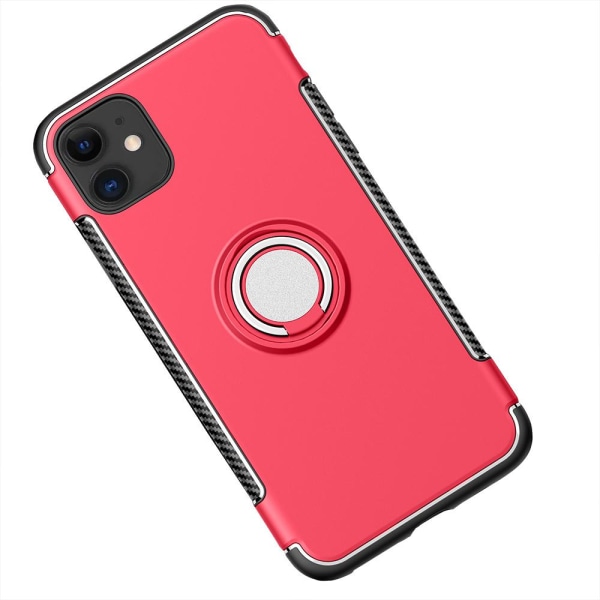 Glatt smart deksel med ringholder (FLOVEME) - iPhone 12 Röd
