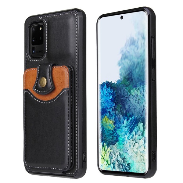 Samsung Galaxy S20 Ultra - Skal med Korthållare Mörkbrun Mörkbrun