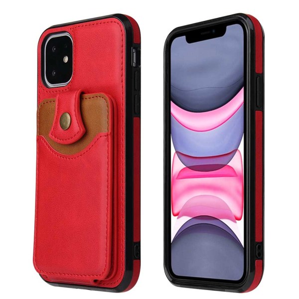 Glat cover med kortholder - iPhone 11 Mörkblå