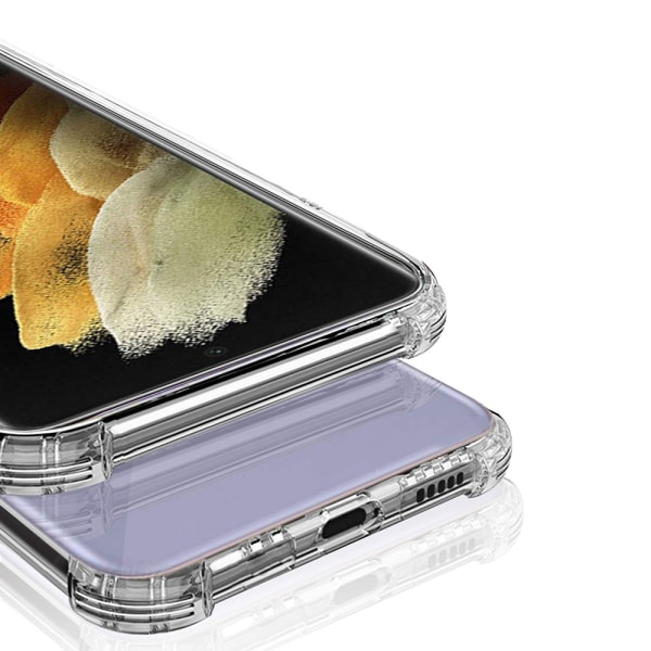 Praktiskt Skal med Korthållare - Samsung Galaxy S21 FE Genomskinlig