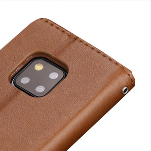Huawei Mate 20 Pro - Elegant Smart Wallet Case (AZNS) Brun