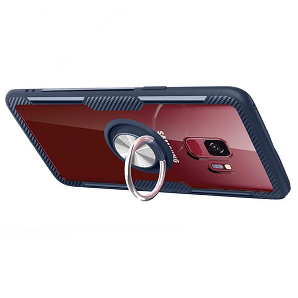 Skal med Ringhållare - Samsung Galaxy S9 Plus Röd/Silver