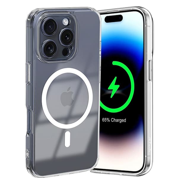 Magnetisk Precision och Totalt Skydd för iPhone 16 Pro Max Genomskinlig