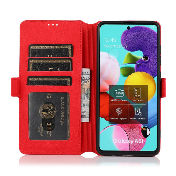 Stilfuldt Wallet etui - Samsung Galaxy A51 Röd