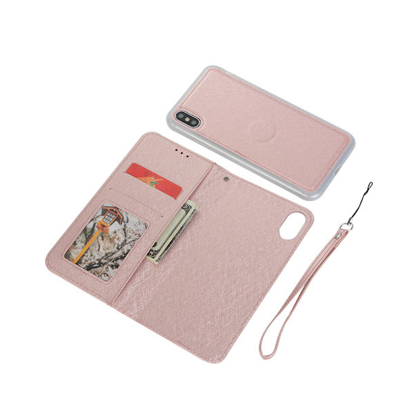 iPhone XR - Praktiskt Smart Plånboksfodral (FLOVEME) Roséguld