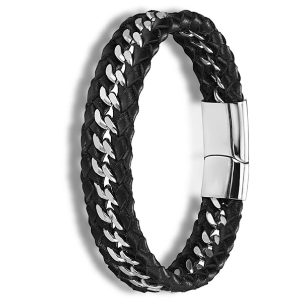 Bekvämt Stilrent Hög Kvalitet Läder Armband 21CM