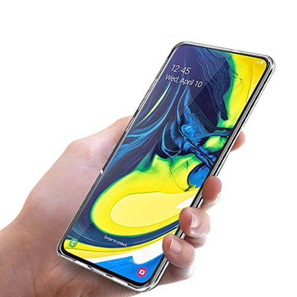 Samsung Galaxy A80 - Stilrent Floveme Silikonskal Transparent/Genomskinlig