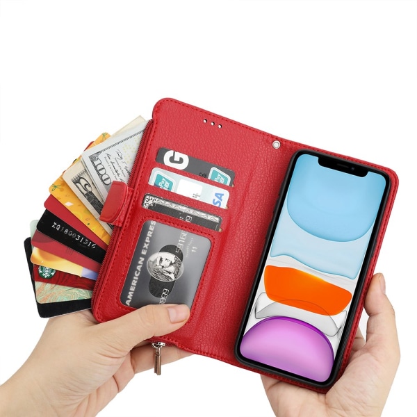 Gjennomtenkt lommebokdeksel - iPhone 11 Röd