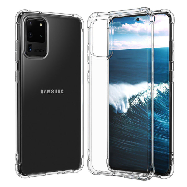 Stötabsorverande Skal med Kortfack - Samsung Galaxy S20 Ultra Transparent